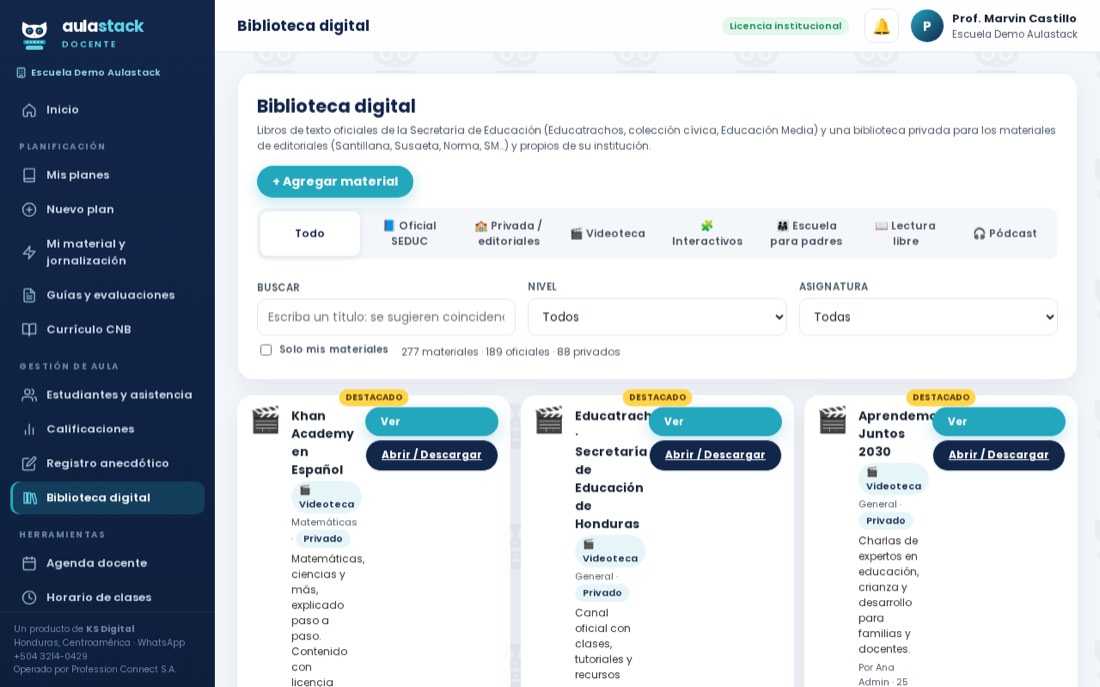 Biblioteca digital de Aulastack